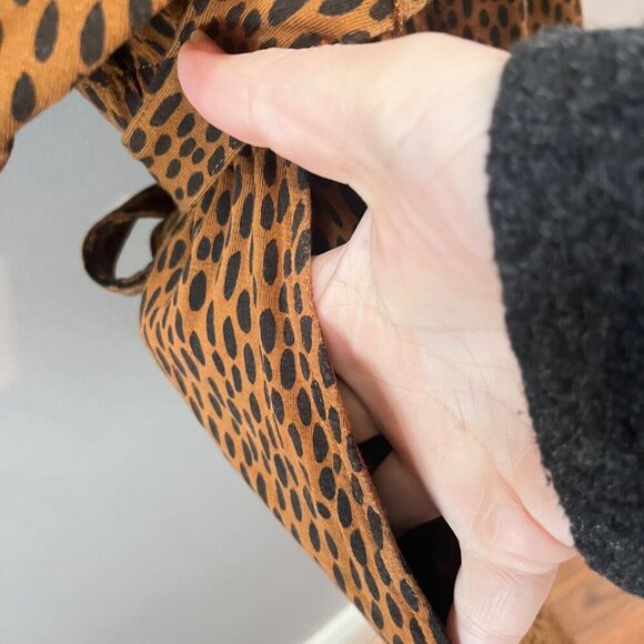 Garnet Hill Womens Leopard Print tencel & Spandex Dress With Belt & Button -Sz M - Picture 7 of 8